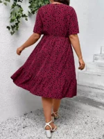SHEIN GRANDE TAILLE (44/46) – Robe à pois avec volants, coupe fluide E25 https://sheinstyle.store original Algerie DZ