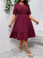 SHEIN GRANDE TAILLE (44/46) – Robe à pois avec volants, coupe fluide E25 https://sheinstyle.store original Algerie DZ