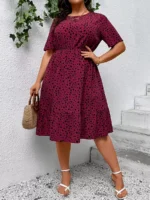 SHEIN GRANDE TAILLE (44/46) – Robe à pois avec volants, coupe fluide E25 https://sheinstyle.store original Algerie DZ