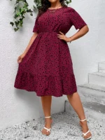 SHEIN GRANDE TAILLE (44/46) – Robe à pois avec volants, coupe fluide E25 https://sheinstyle.store original Algerie DZ