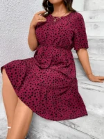 SHEIN GRANDE TAILLE (44/46) – Robe à pois avec volants, coupe fluide E25 https://sheinstyle.store original Algerie DZ