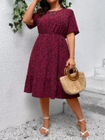 SHEIN GRANDE TAILLE (44/46) – Robe à pois avec volants, coupe fluide E25 https://sheinstyle.store original Algerie DZ