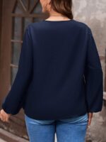 SHEIN GRANDE TAILLE (50/52/54) – Blouse à col ouvert et manches bouffantes E100 https://sheinstyle.store original Algerie DZ