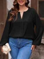 SHEIN GRANDE TAILLE (50/52/54) – Blouse à encolure dégagée et manches bouffantes V31 https://sheinstyle.store original Algerie DZ