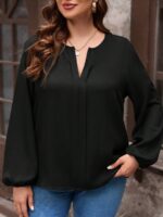 SHEIN GRANDE TAILLE (50/52/54) – Blouse à encolure dégagée et manches bouffantes V31 https://sheinstyle.store original Algerie DZ