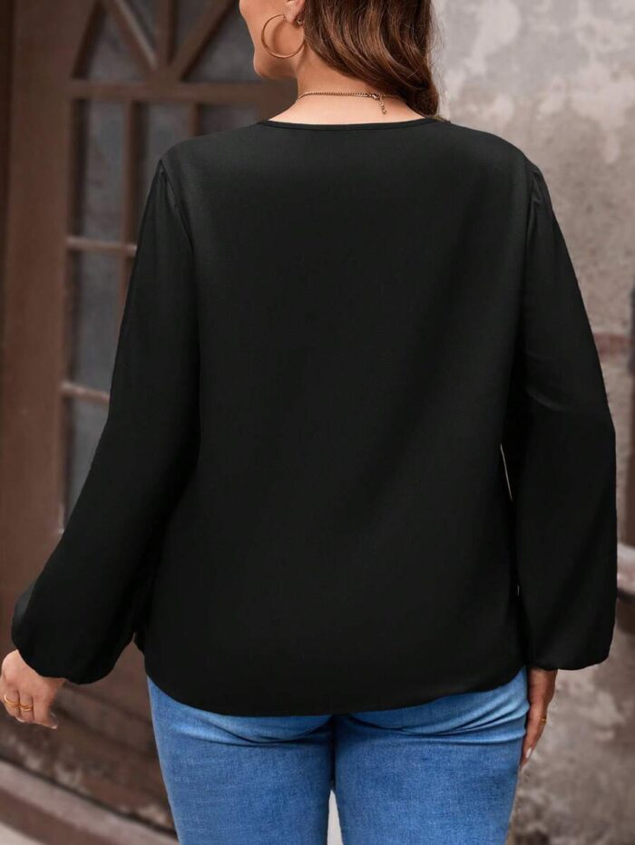 SHEIN GRANDE TAILLE (50/52/54) – Blouse à encolure dégagée et manches bouffantes V31 https://sheinstyle.store original Algerie DZ