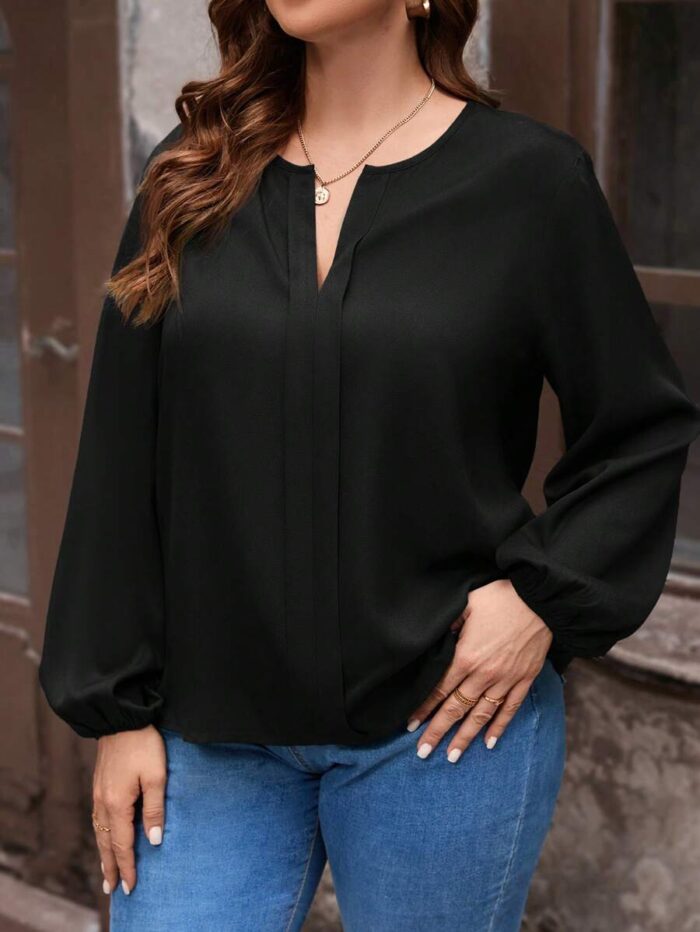 SHEIN GRANDE TAILLE (50/52/54) – Blouse à encolure dégagée et manches bouffantes V31 https://sheinstyle.store original Algerie DZ