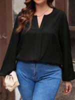 SHEIN GRANDE TAILLE (50/52/54) – Blouse à encolure dégagée et manches bouffantes V31 https://sheinstyle.store original Algerie DZ