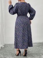 SHEIN GRANDE TAILLE (52/54) – Robe fleurie à manches lanterne, élégante pour le printemps et l'automne E1666 https://sheinstyle.store original Algerie DZ