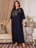 SHEIN GRANDE TAILLE (52/54) – Robe imprimée florale dorée pour femme E35 https://sheinstyle.store original Algerie DZ