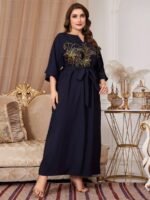 SHEIN GRANDE TAILLE (52/54) – Robe imprimée florale dorée pour femme E35 https://sheinstyle.store original Algerie DZ