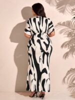 SHEIN GRANDE TAILLE (44/46/48/50/52/54) – Robe bohème d'été à imprimé floral, col V et taille froncée E189 https://sheinstyle.store original Algerie DZ
