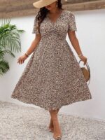 SHEIN GRANDE TAILLE (44/46/48/50/52/54) – Robe d'été bohème imprimée à col V et fronçage avant E188 https://sheinstyle.store original Algerie DZ SHEIN GRANDE TAILLE (44/46/48/50/52/54) – Robe d'été bohème imprimée à col V et fronçage avant E188 https://sheinstyle.store original Algerie DZ