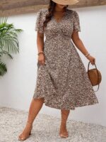 SHEIN GRANDE TAILLE (44/46/48/50/52/54) – Robe d'été bohème imprimée à col V et fronçage avant E188 https://sheinstyle.store original Algerie DZ SHEIN GRANDE TAILLE (44/46/48/50/52/54) – Robe d'été bohème imprimée à col V et fronçage avant E188 https://sheinstyle.store original Algerie DZ
