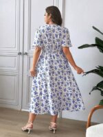 SHEIN GRANDE TAILLE (52/54) – Robe d'été bohème à fleurs avec nœud twisté et manches courtes E187 https://sheinstyle.store original Algerie DZ