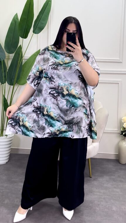 2900 da ensemble grande taille  (52 à 64) pantalon + haut demi manches demic5 https://sheinstyle.store original Algerie DZ