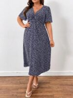 SHEIN GRANDE TAILLE (44/46/48/50/52/54) Robe d'été bohème à imprimé floral avec manches courtes E203 https://sheinstyle.store original Algerie DZ