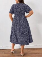 SHEIN GRANDE TAILLE (44/46/48/50/52/54) Robe d'été bohème à imprimé floral avec manches courtes E203 https://sheinstyle.store original Algerie DZ