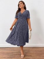 SHEIN GRANDE TAILLE (44/46/48/50/52/54) Robe d'été bohème à imprimé floral avec manches courtes E203 https://sheinstyle.store original Algerie DZ