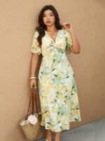 SHEIN GRANDE TAILLE (44/46/48/50/52/54) Robe d'été casual grande taille à col en V e193 https://sheinstyle.store original Algerie DZ