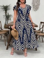 SHEIN GRANDE TAILLE (46/48/50/52/54) Robe imprimé géométrique grande taille E195 https://sheinstyle.store original Algerie DZ