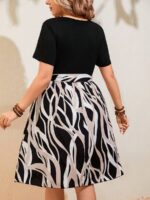 SHEIN GRANDE TAILLE (44/46/48/50/52/54) Robe imprimée grande taille à manches courtes E197 https://sheinstyle.store original Algerie DZ