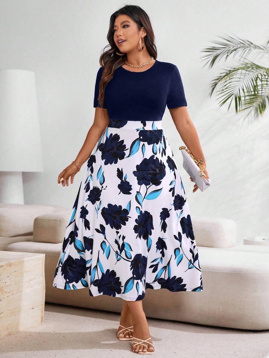 SHEIN GRANDE TAILLE (44/46/48/50/52/54) – Robe longue d’été à imprimé fleuri, col rond et manches courtes e202 https://sheinstyle.store original Algerie DZ SHEIN GRANDE TAILLE (44/46/48/50/52/54) – Robe longue d’été à imprimé fleuri, col rond et manches courtes e202 https://sheinstyle.store original Algerie DZ