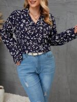 SHEIN GRANDE TAILLE (44/46/48/50/52/54) Blouse à encolure dégagée imprimée de marguerites V24 https://sheinstyle.store original Algerie DZ