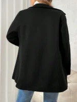 SHEIN GRANDE TAILLE (48/50/52/54) Manteau élégant à col rabattu dentelé et boutons frontaux v8 https://sheinstyle.store original Algerie DZ