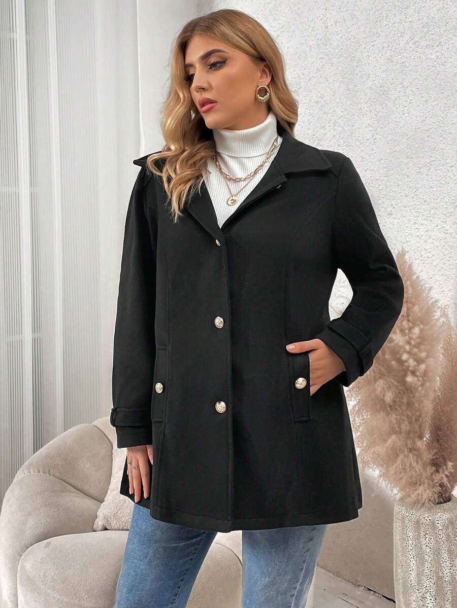 SHEIN GRANDE TAILLE (48/50/52/54) Manteau élégant à col rabattu dentelé et boutons frontaux v8 https://sheinstyle.store original Algerie DZ SHEIN GRANDE TAILLE (48/50/52/54) Manteau élégant à col rabattu dentelé et boutons frontaux v8 https://sheinstyle.store original Algerie DZ
