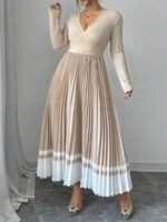 SHEIN GRANDE TAILLE (44/46/50/52/54) Robe maxi élégante dégradée à col V avec taille nouée E215 https://sheinstyle.store original Algerie DZ