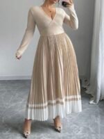 SHEIN GRANDE TAILLE (44/46/50/52/54) Robe maxi élégante dégradée à col V avec taille nouée E215 https://sheinstyle.store original Algerie DZ