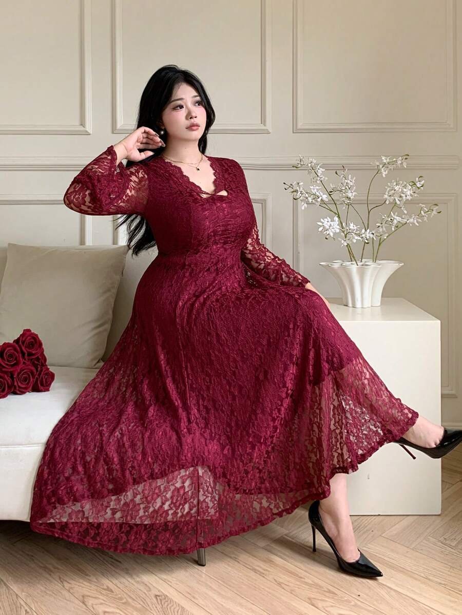 SHEIN GRANDE TAILLE (44/46/48/50/52/54) Robe élégante manches longues esprit dentelle, taille marquée, coupe évasée estivale E205 https://sheinstyle.store original Algerie DZ SHEIN GRANDE TAILLE (44/46/48/50/52/54) Robe élégante manches longues esprit dentelle, taille marquée, coupe évasée estivale E205 https://sheinstyle.store original Algerie DZ