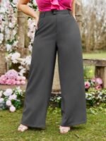SHEIN GRANDE TAILLE (44/46/48/50/52/54) Pantalon large taille haute élégant pour femme E221 https://sheinstyle.store original Algerie DZ