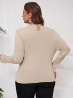 SHEIN GRANDE TAILLE (44/46/48/50/52/54) Pull manches longues plissé uni E251 https://sheinstyle.store original Algerie DZ