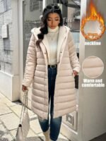 SHEIN GRANDE TAILLE (44/46) Manteau matelassé à capuche uni à manches longues E228 https://sheinstyle.store original Algerie DZ