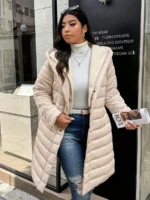 SHEIN GRANDE TAILLE (44/46) Manteau matelassé à capuche uni à manches longues E228 https://sheinstyle.store original Algerie DZ