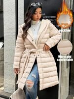 SHEIN GRANDE TAILLE (44/46) Manteau matelassé à capuche uni à manches longues E228 https://sheinstyle.store original Algerie DZ