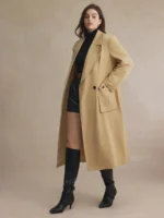 SHEIN GRANDE TAILLE (46/48/50/52/54) Manteau long élégant à double boutonnage uni E219 https://sheinstyle.store original Algerie DZ