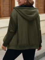 SHEIN GRANDE TAILLE (50/52) Veste zippée à manches longues élégante E235 https://sheinstyle.store original Algerie DZ