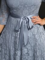 SHEIN GRANDE TAILLE (44/46/48/50/52/54) Robe élégante à encolure ornée de dentelle avec ruban à la taille e243 https://sheinstyle.store original Algerie DZ