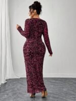 SHEIN GRANDE TAILLE (44/46/48/50/52/54) Robe élégante imprimé léopard à manches longues (Copie) E336 https://sheinstyle.store original Algerie DZ