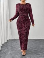 SHEIN GRANDE TAILLE (44/46/48/50/52/54) Robe élégante imprimé léopard à manches longues (Copie) E336 https://sheinstyle.store original Algerie DZ