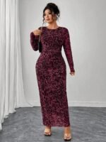 SHEIN GRANDE TAILLE (44/46/48/50/52/54) Robe élégante imprimé léopard à manches longues (Copie) E336 https://sheinstyle.store original Algerie DZ