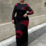 SHEIN GRANDE TAILLE (44/46/48/50/52/54) Robe fleurie élégante à manches longues e321 https://sheinstyle.store original Algerie DZ