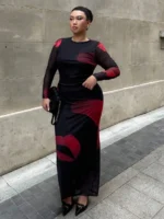 SHEIN GRANDE TAILLE (44/46/48/50/52/54) Robe fleurie élégante à manches longues e321 https://sheinstyle.store original Algerie DZ