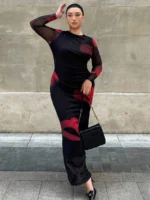 SHEIN GRANDE TAILLE (44/46/48/50/52/54) Robe fleurie élégante à manches longues e321 https://sheinstyle.store original Algerie DZ