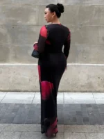 SHEIN GRANDE TAILLE (44/46/48/50/52/54) Robe fleurie élégante à manches longues e321 https://sheinstyle.store original Algerie DZ