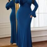 SHEIN GRANDE TAILLE (46/48/50/52/54) Robe élégante à col V avec manches à volants et ourlet froncé E326 https://sheinstyle.store original Algerie DZ