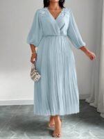 SHEIN GRANDE TAILLE (48/50/52/54) Robe élégante coupe A à taille froncée et imprimé floral E332 https://sheinstyle.store original Algerie DZ